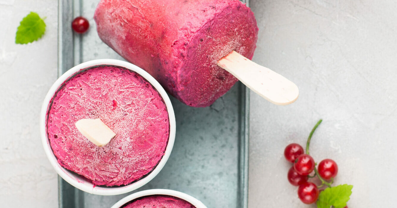 Sorbet yaourt de chèvre nature & framboise